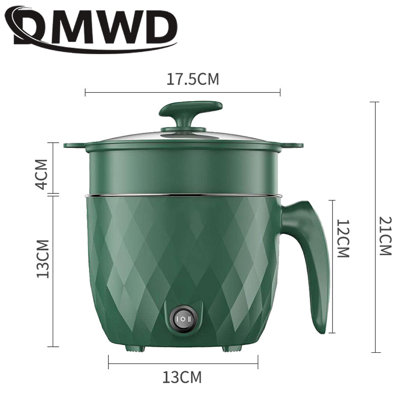 DMWD 220V Multifunctional Electric Cooker Heating Pan Electric Cooking Pot Machine Hotpot Noodles Rice Eggs Soup double Steamer