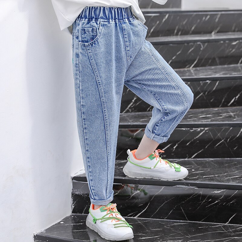 automne enfants jean filles pantalon lettre broderie jean moderne enfants survêtement Denim pantalon 3 à 13 ans filles vêtements pantalons