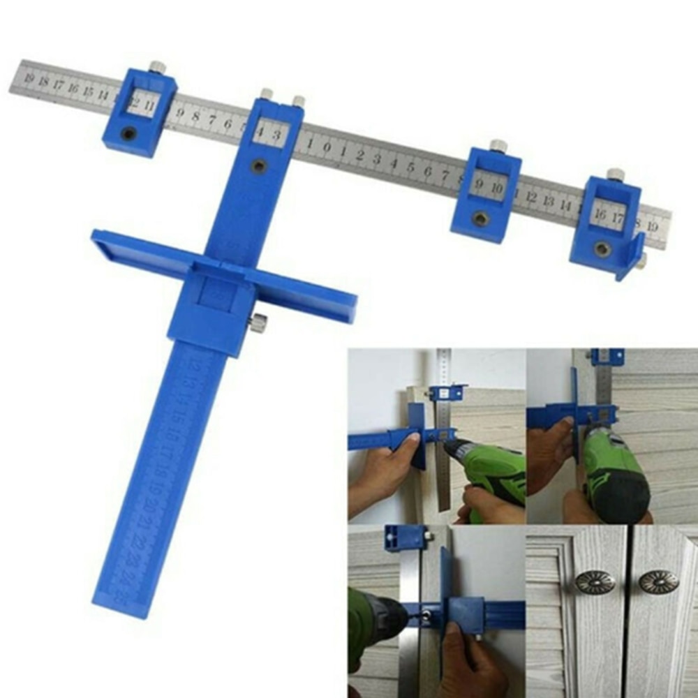 Punch Locator Drill Bit Guide Set Detachable Hole Punch template Jig Center Sleeve Cabinet Hardware Locator Wood Drilling Tool