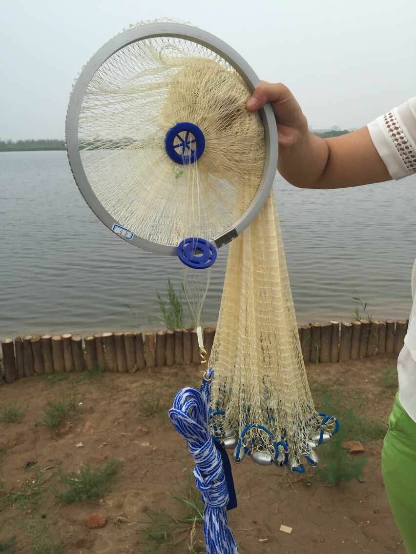 Easy to throw Cast net 2.4-4.2M american style nylon line fishing net hand throw network fishing tools outdoor sports product