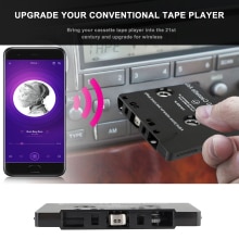 Car Cassette Player Adapter Car Audio Bluetooth 5.0 with Microphone 6H Music Time 168H Standby Adapter Car Audio Tape