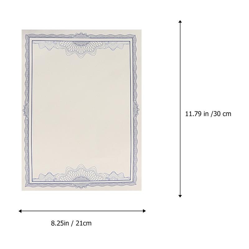 1 Set 5Pcs Certificate Paper Blank Paper Core Certificate Core 12K Blue Border Inner Sheet