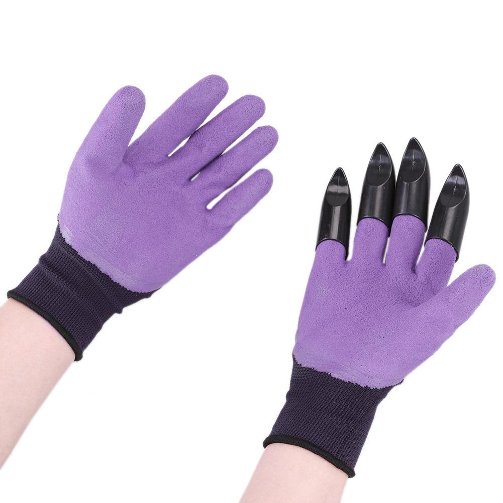 1 paar Garten Handschuhe mit Krallen 4 Kunststoff Garten Gummi Handschuhe Mit Krallen graben Anlage Graben Pflanzung Wasserdichte Arbeits Handschuh draussen