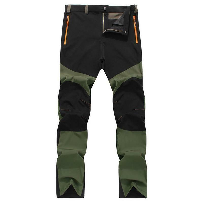 Men Outdoor Hiking Pants Waterproof Walking Sport Camping Skiing Climbing Trousers Long Pants: Green / XXL