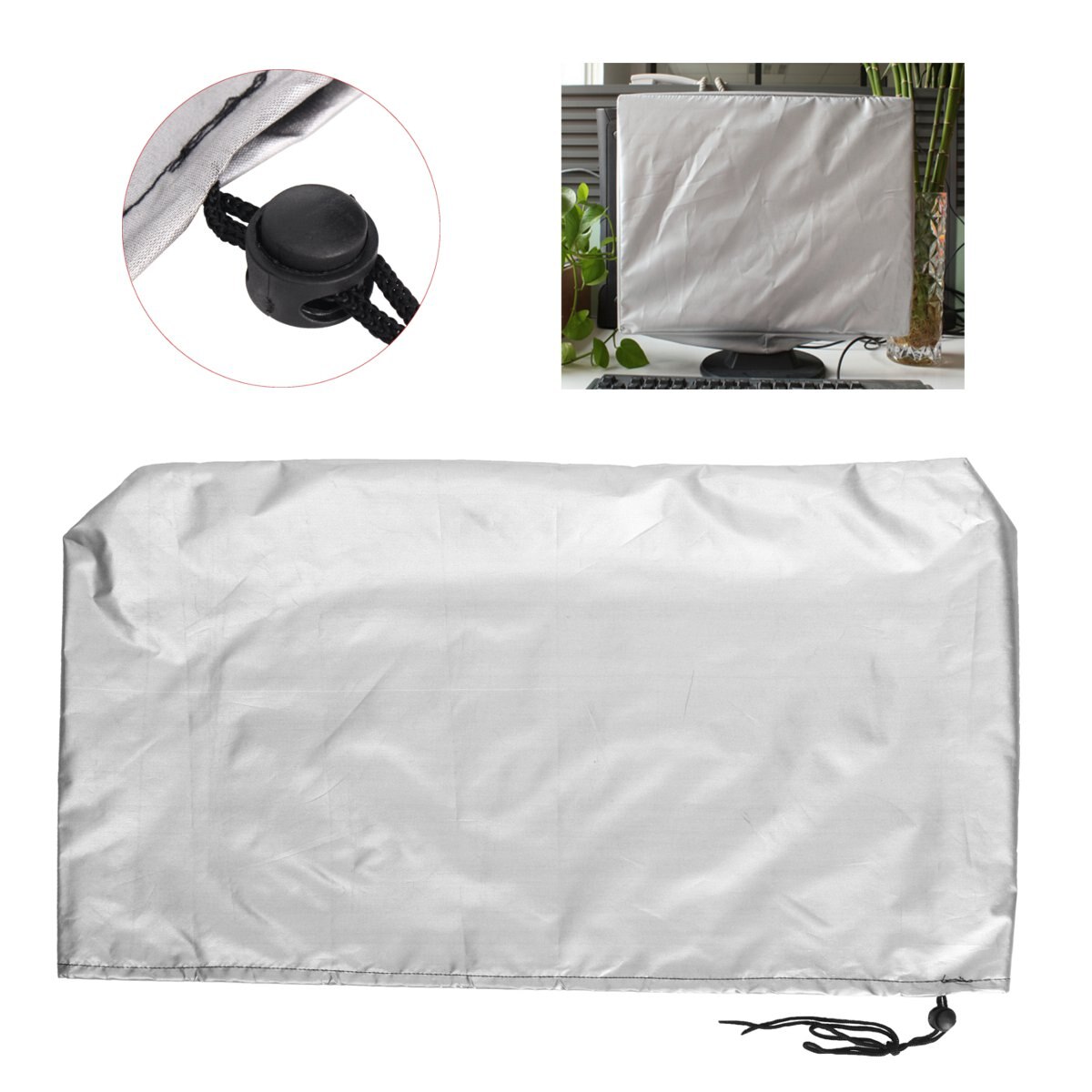 Computer Sleeve Case Monitor Cover Computer Monitor Zilver/Zwarte Monitor Beschermhoes Voor 24 Inch Computer Screen Protector