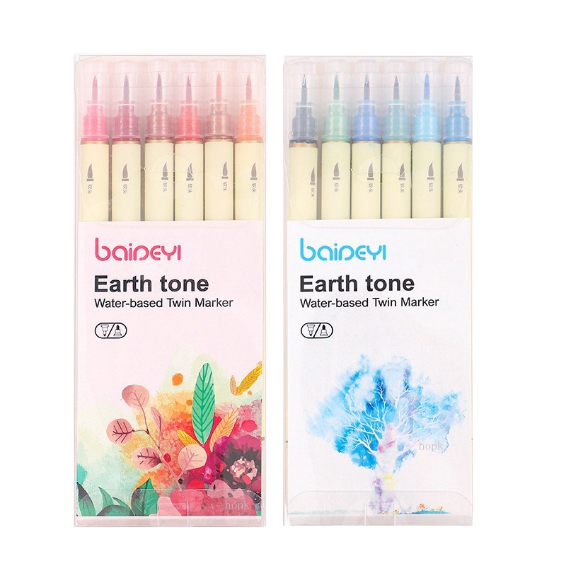 30 Farben Dual Spitze Marker Stifte, Flosse eliner und Aquarell Pinsel Stifte für Kunst skizzieren Kalligraphie oder Zeitschriften Zeichnung Färbung: Licht Grau