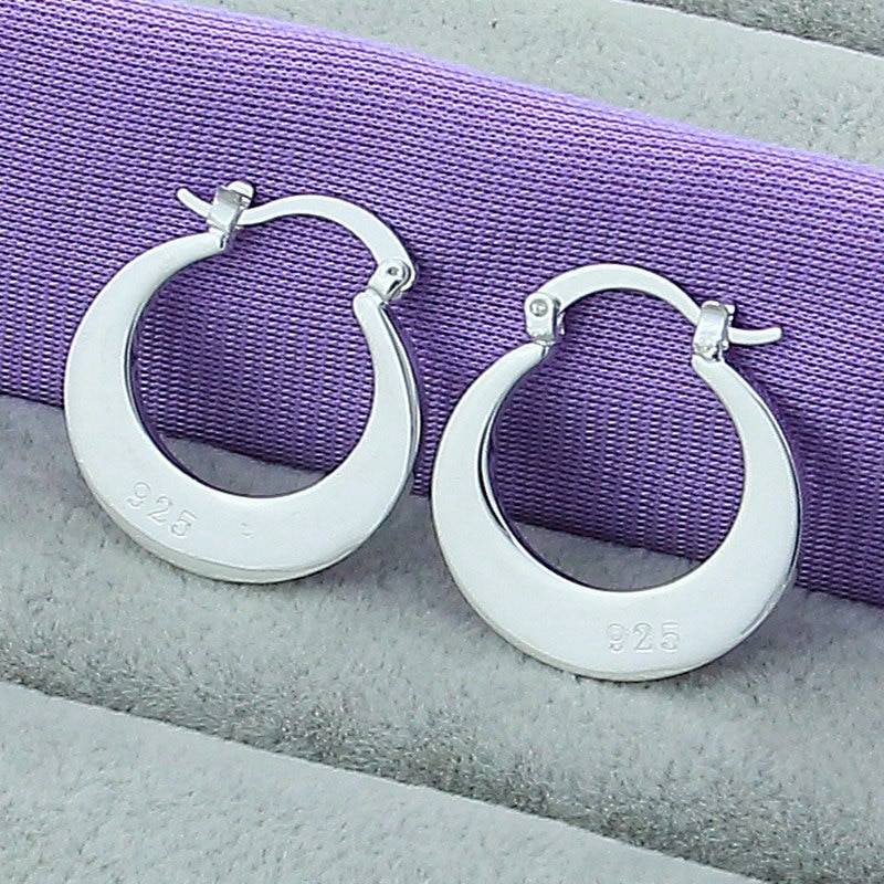 Wedding Jewelry Set 925 Silver Moon Hoop Earring Pendant Necklace Chains Set For Women Jewelry Accessories