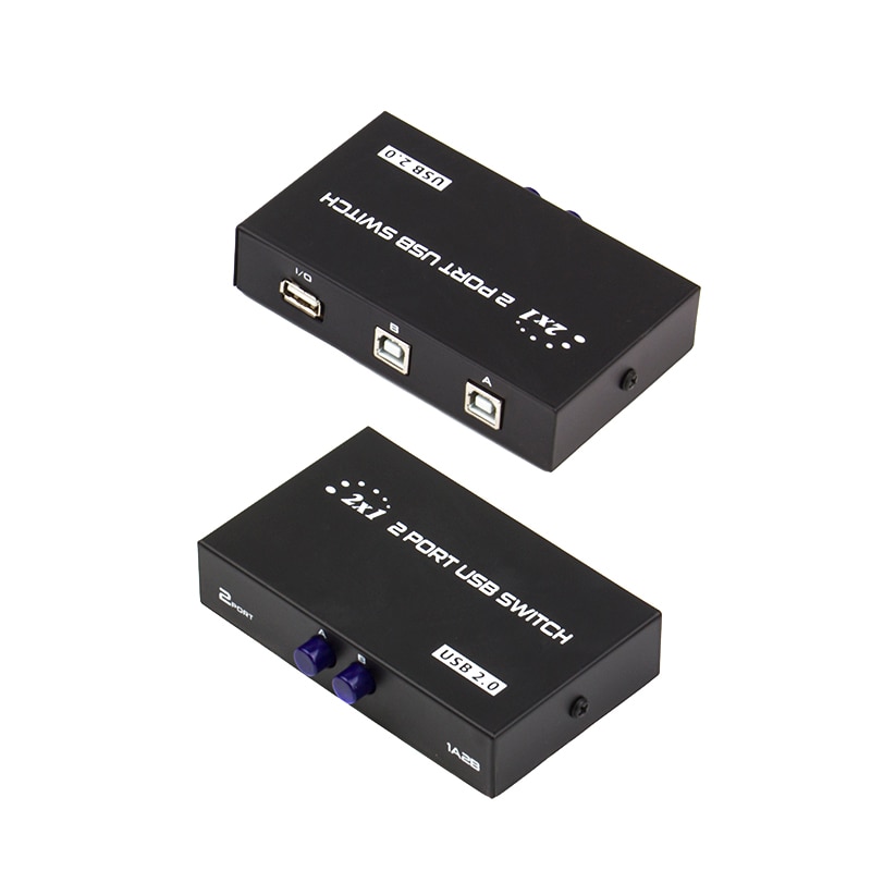 2 Port Manual Usb Switch Box Twee Computers Delen Een Printer 2 In1out USB2.0 Hub Splitter Converter