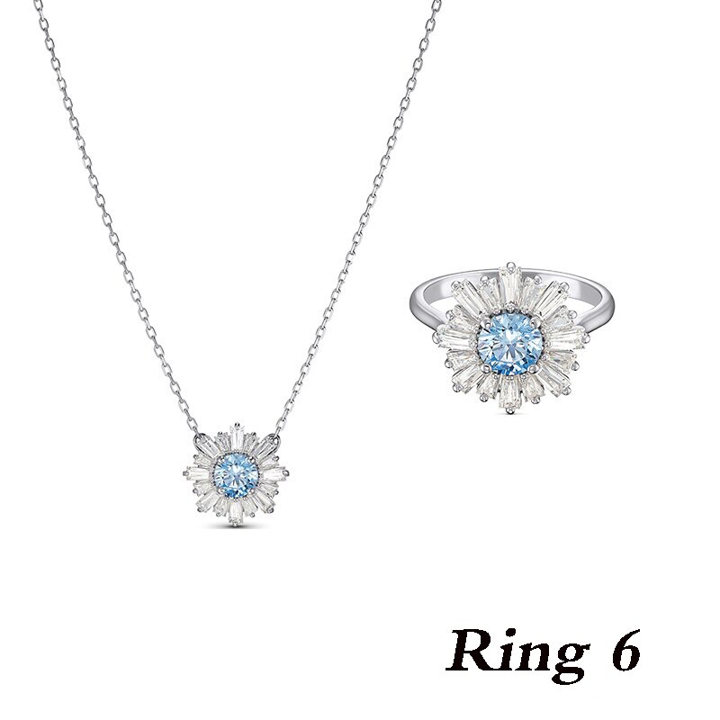 Fashionable SUNSHINE Blue Crystal Necklace Jewelry Simple and for Girlfriend Birthday Memorial Best: 21