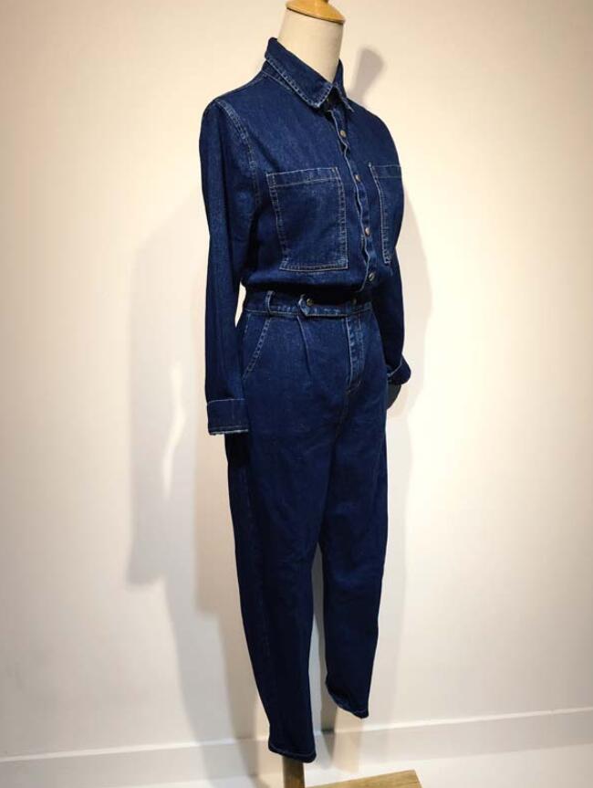Denim jumpsuit blå jean bukser jumpsuit body dame denim overall rompers