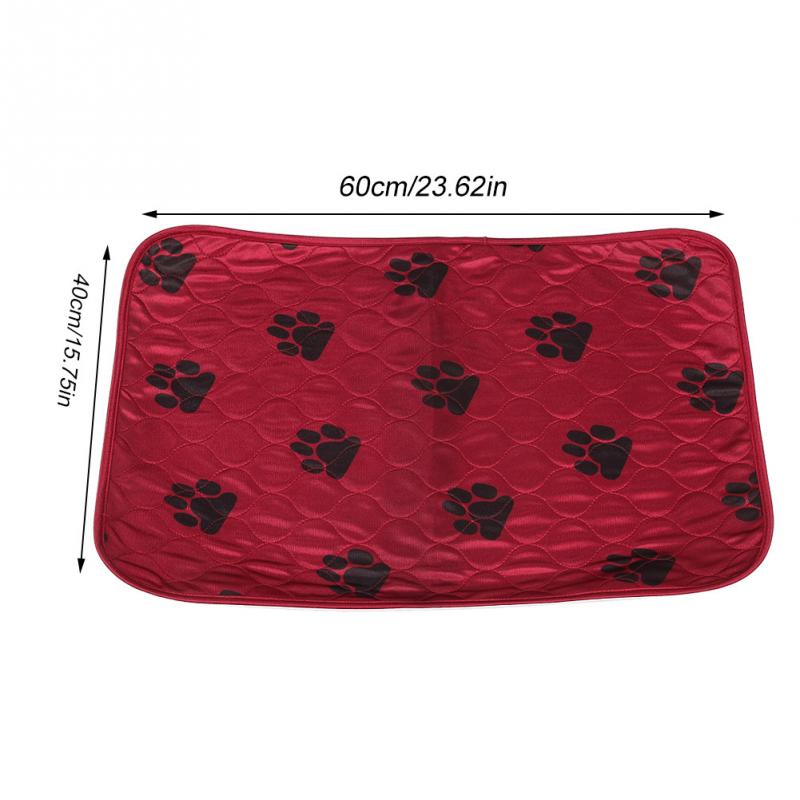 Reusable Waterproof Pet Pee Pads Mat For Dog Urine Pads Puppy Pee Pad Pet Dog Diaper Urine Pads Dog Pet Diaper Mat: Red / L