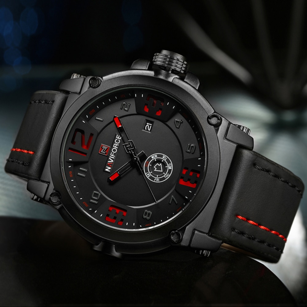 NAVIFORCE Luxe Heren Horloges Militray Sport Quartz Mannen Horloge Lederen Waterdichte Mannelijke Polshorloge Relogio Masculino relojes