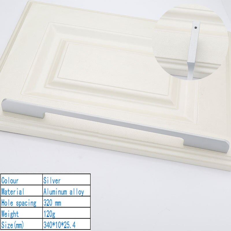 Pomos y tiradores de puerta minimalistas y modernos americanos, Tiradores para enfriador de vino, manijas de cocina, manijas para armario, manija para armario: Silver 320