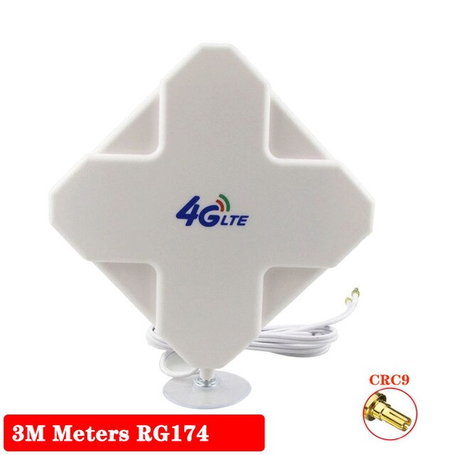 3G 4G LTE Outdoor Antenna 28dBi Hi-Gain Directional Wide Band MIMO Antenna 700-2700MHz RG174 Panel Antenna 3 meters: CRC9