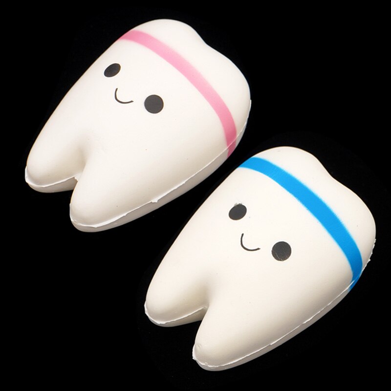 1pc Dental Teeth Shape Squeeze Toy Soft PU Foam Tooth Doll Cute Cartoon Hand Spinner Stretchy Relax Squishy Toy Dentist