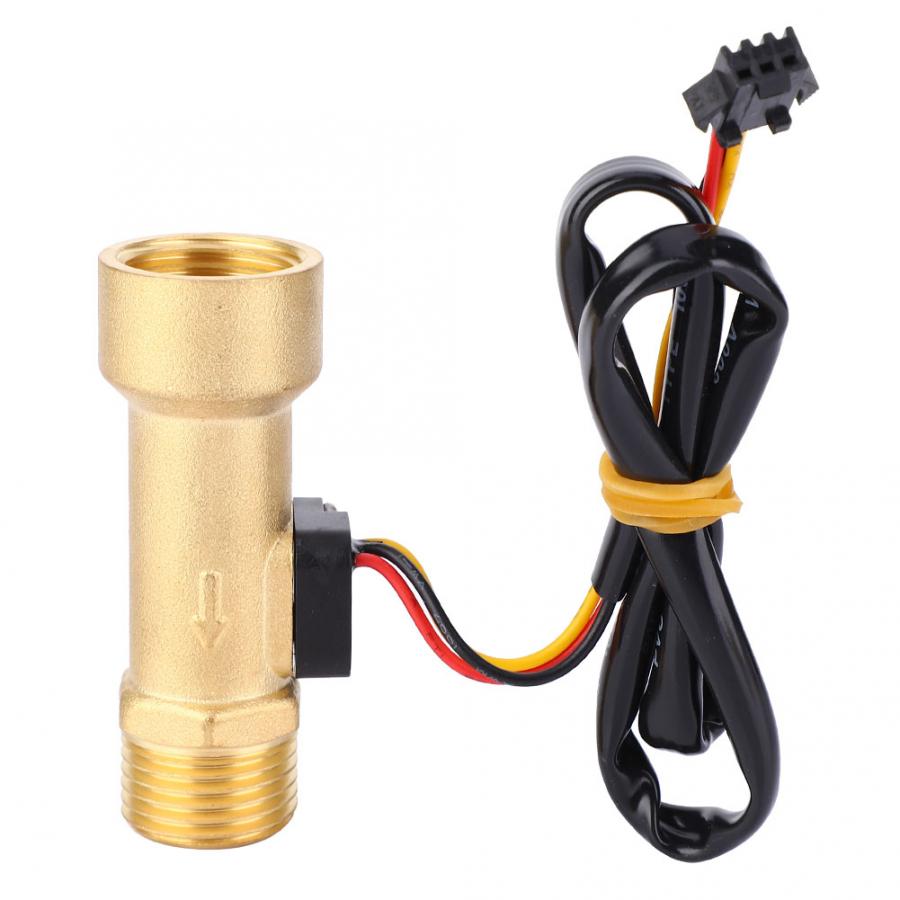 G1/2in Hall Effect Flow Rate Meter Male-Female Thread 1~30L/min Flow Sensor Gauge Water Flow Hall Sensor