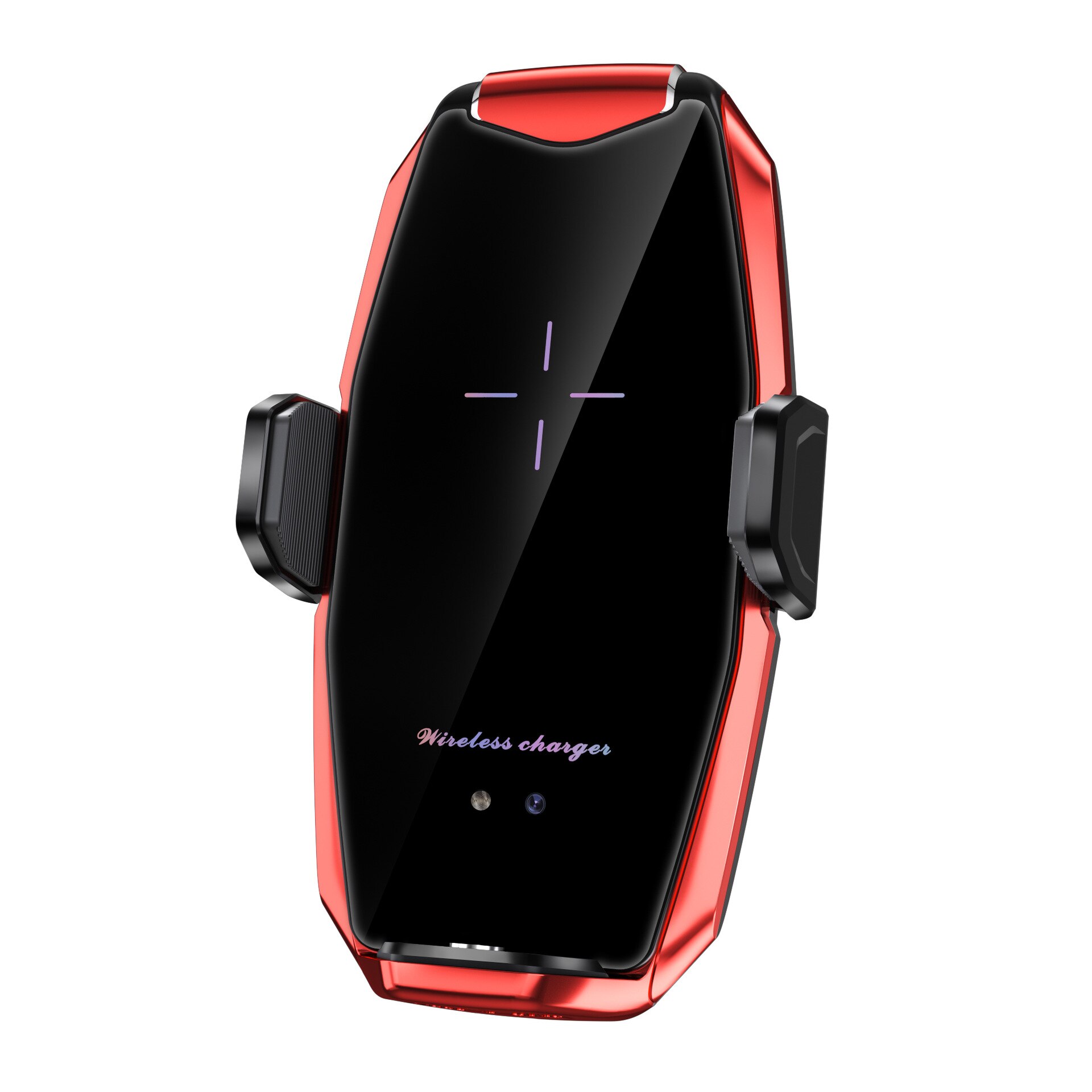 10W QI Magnetic Wireless Car Charger Holder Fast Charging Station For iPhone Xiaomi Redmi Huawei Oppo Universal Clamping Charger: Red