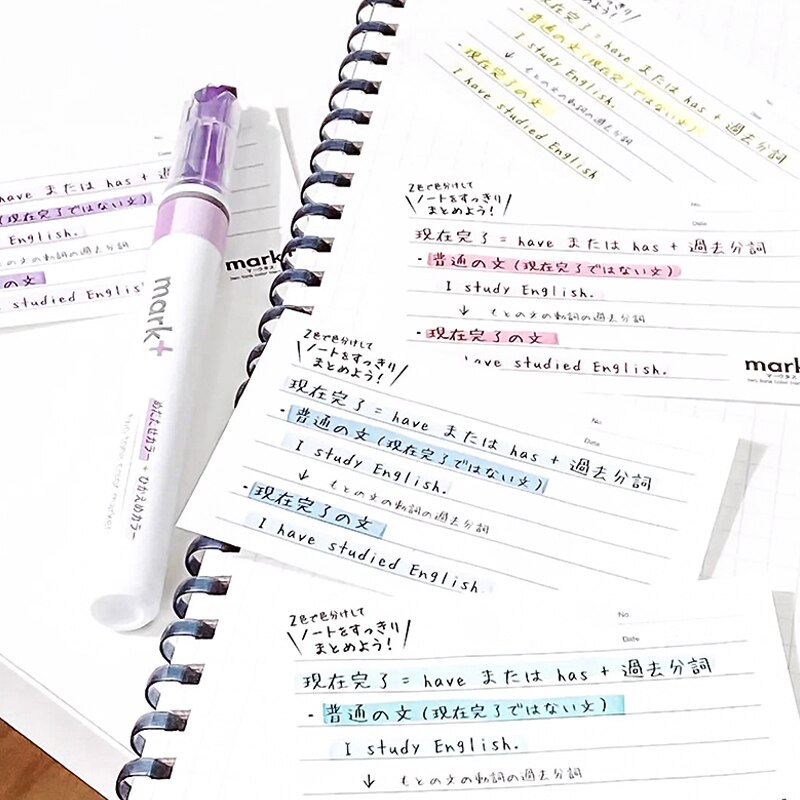 Rotulador japonés KOKUYO, marcador de dos colores, juego de artículos de papelería para estudiantes, 5 uds.