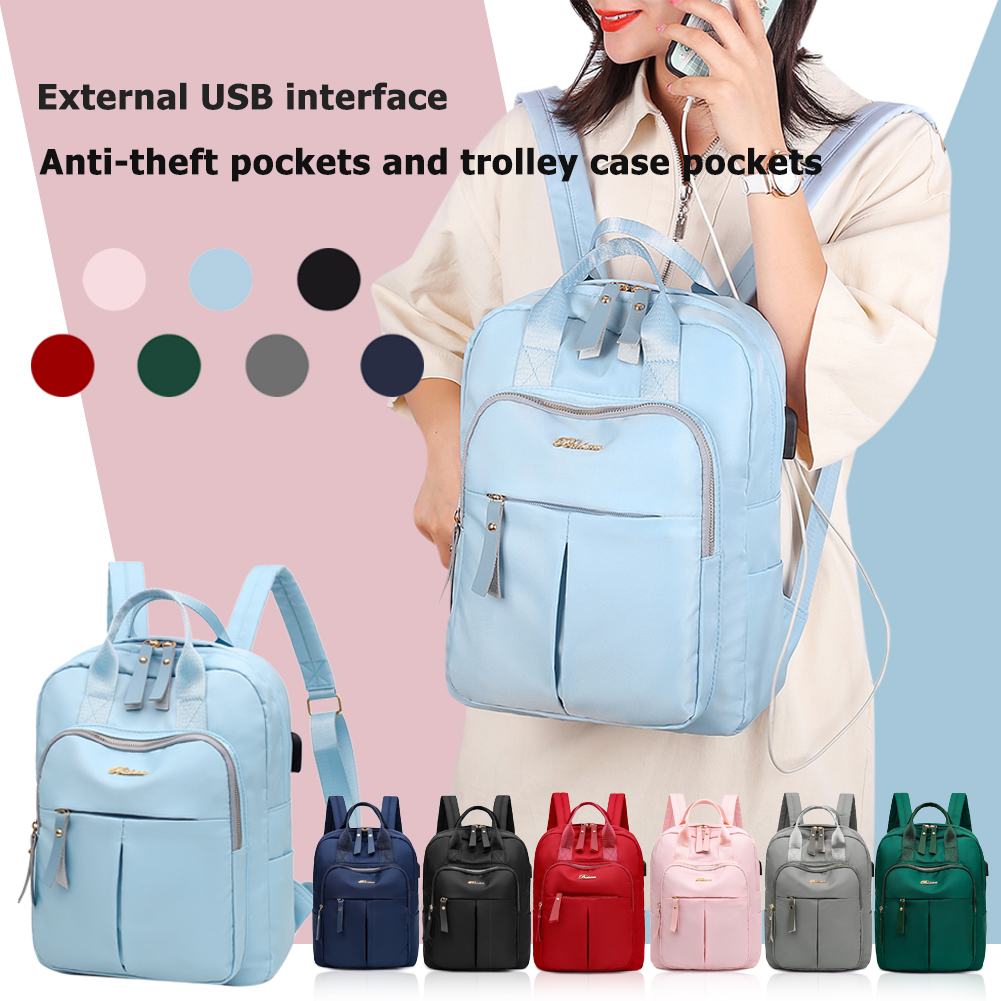 Anti Theft USB Charge Nylon Backpack Waterproof Women School Backpacks Bagpack School Bags Teenage Girls Travel Bag Book Bags