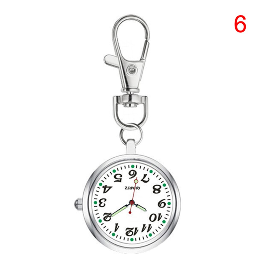Llavero con reloj de bolsillo de cuarzo para hombre y mujer, colgante portátil con esfera redonda, H9: 6