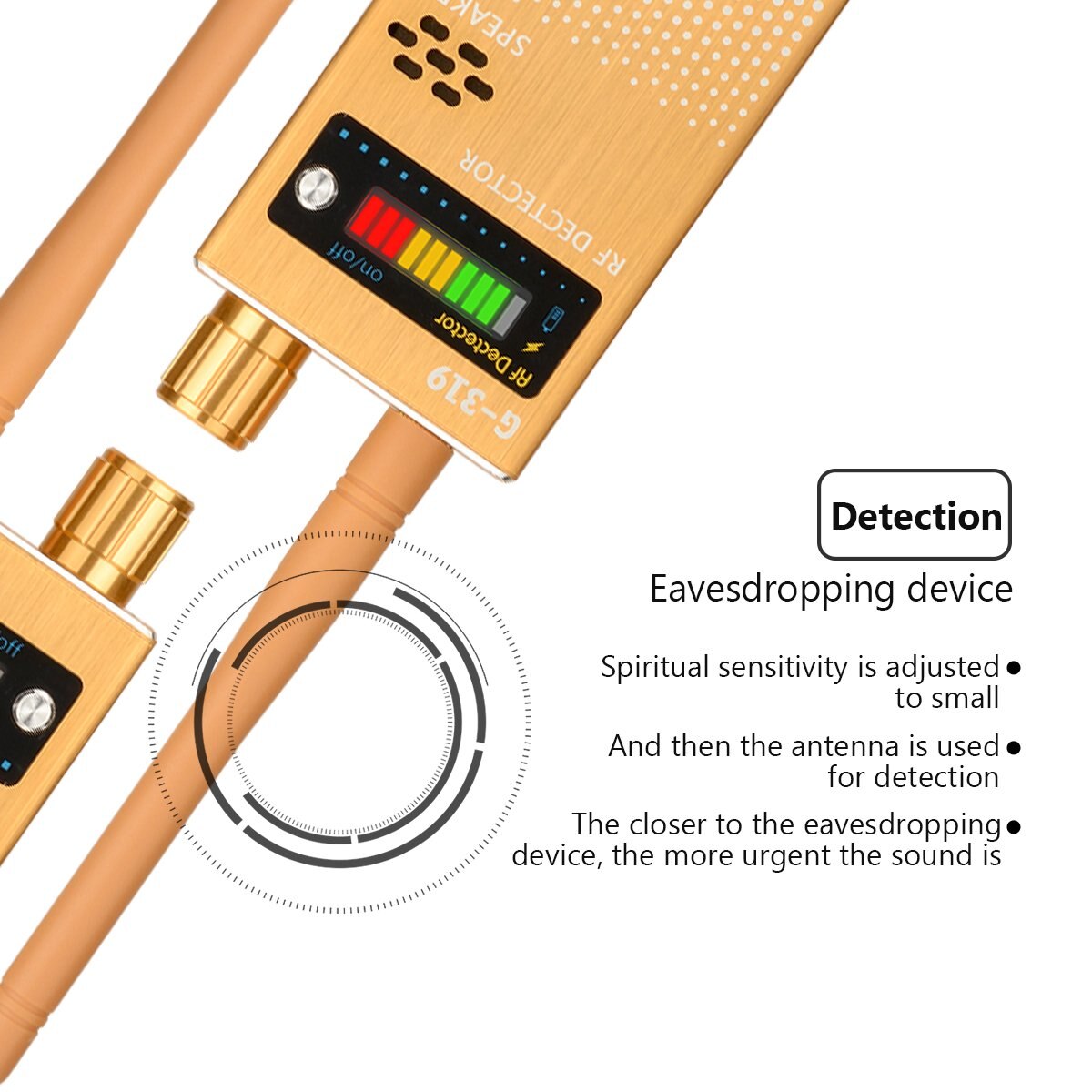 G319 anti-spion trådløse rf signal detektor bug gps kamera signal detektor