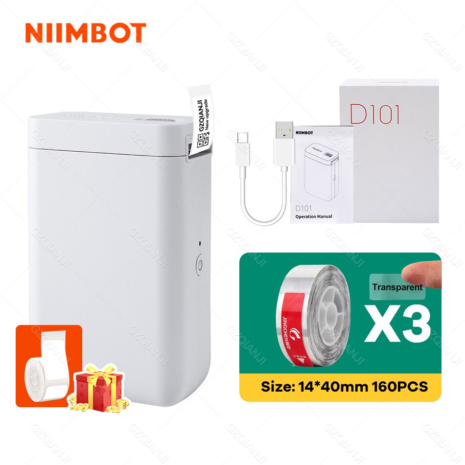 Niimbot D101 D11 Plus 24Mm Thermische Label Sticker Printer Inktloze Draagbare Pocket Barcode Maker Voor Mobiele Mini Machine