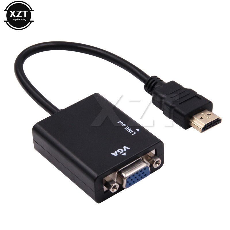 HDMI to VGA Adapter Male to Femal HDMI VGA Converter with 3.5mm Jack Aux Audio Cable HD Adaptor for XBOX 360 PS3 HDTV