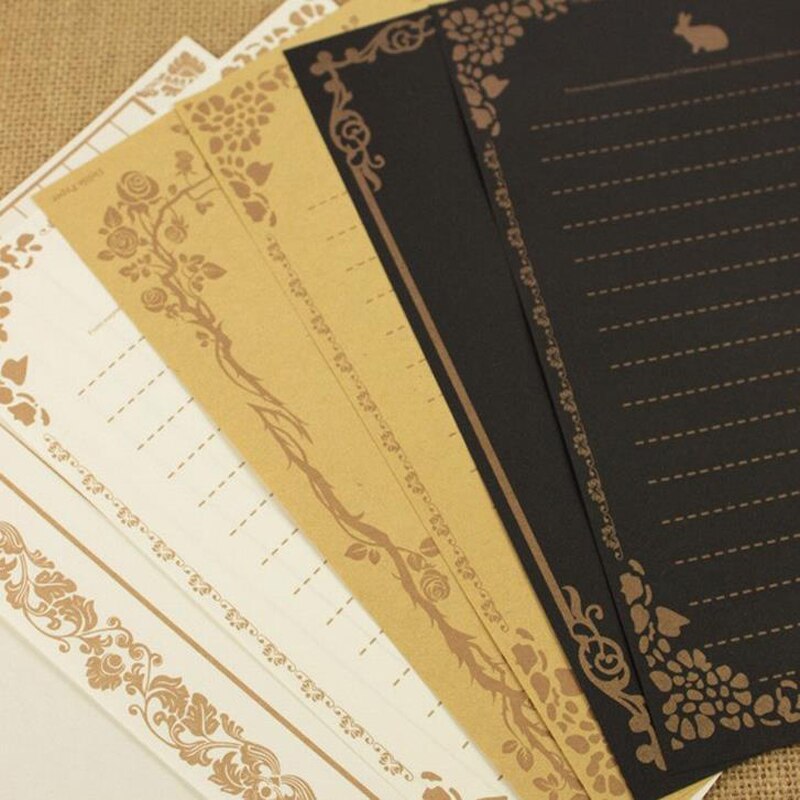 8 Pcs/set Vintage European Style Writing Paper Love Kraft Letters Good Culture Stationery Office School Supplies