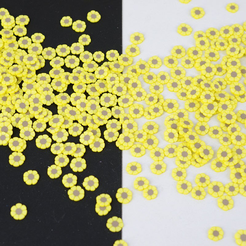 100 g/lot argile polymère tournesol arrose de beaux confettis pour la fabrication artisanale, confettis bricolage