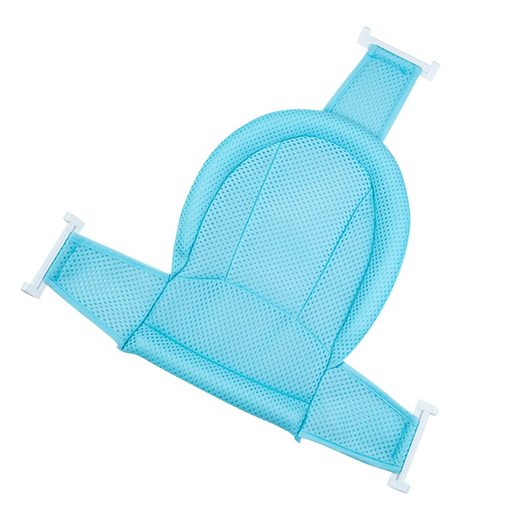 4- spænde justerbar skridsikker t-form sikkerheds badekar badekar støtte sæde netto hængekøje til 0-12 måneder baby småbørn: 3- spænder blå