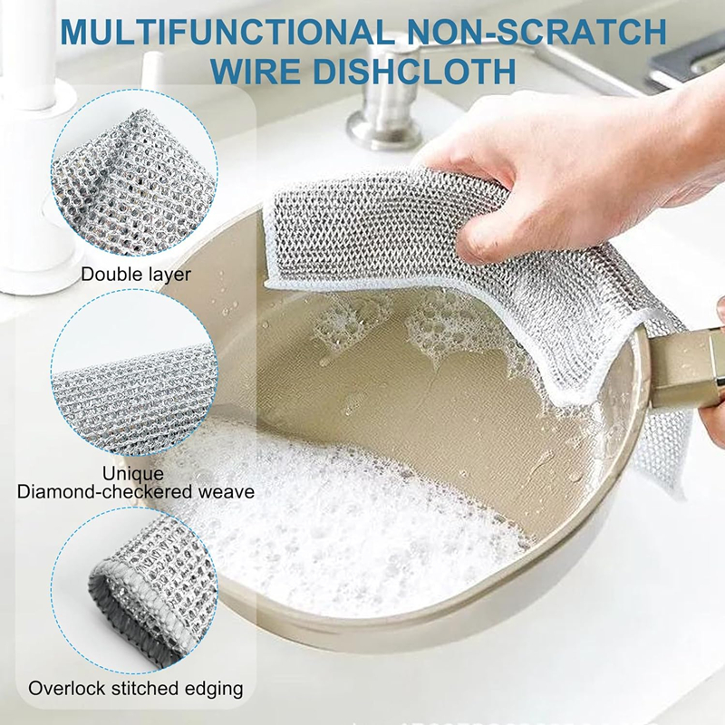 Paño de limpieza mágico grueso de doble cara, trapos de alambre de acero y Metal, paños de lavado para platos de cocina, herramientas de limpieza de toallas, 30-1 ud.
