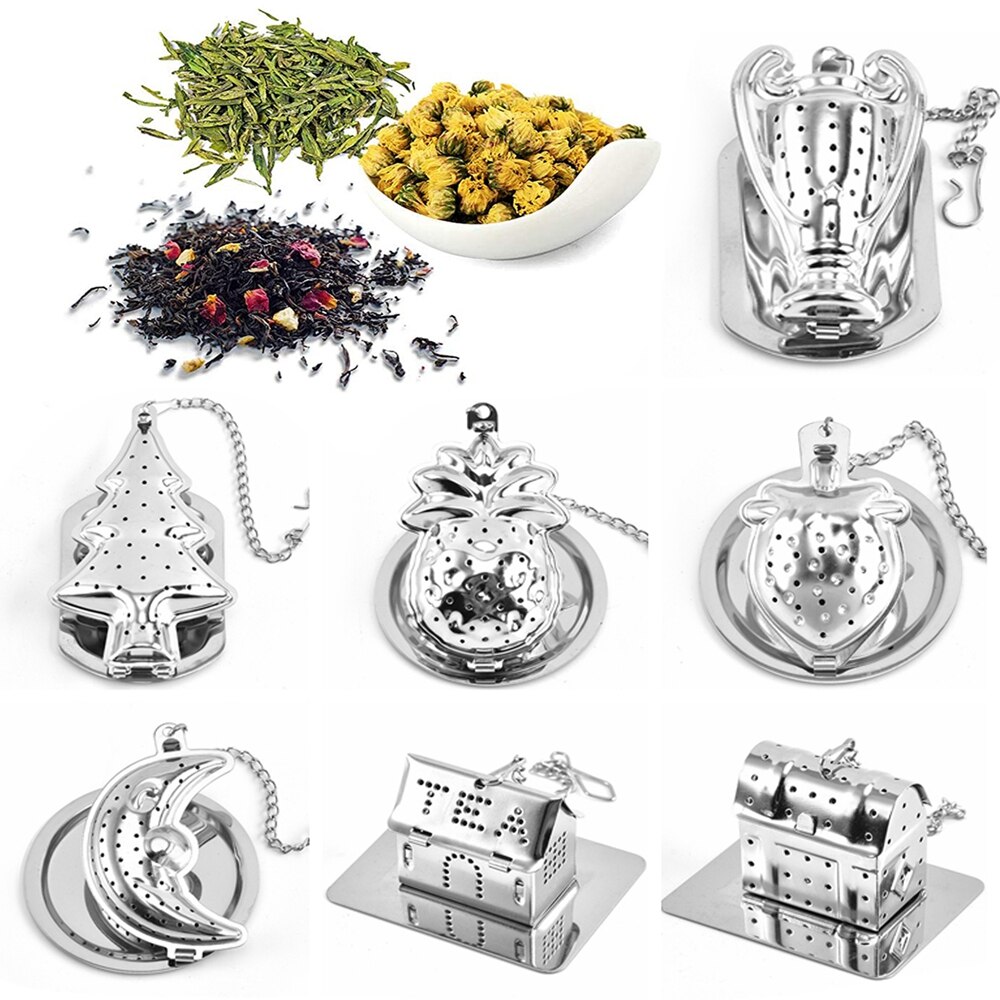 1 Pc Star Moon Tree Shapes Tea Infuser Stainless Steel Reusable Metal Tea Bag Filter Tea Strainer