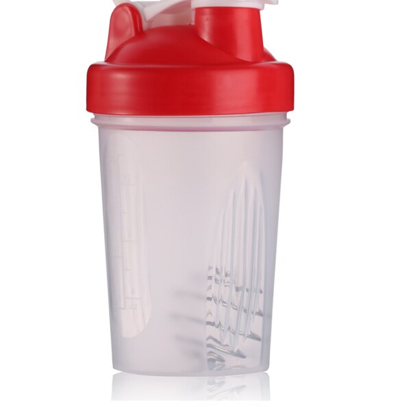 400ml shaker flaske mix protein pulver gym sports vandflaske med omrøring bold lækagesikkert låg praktisk og: Rød