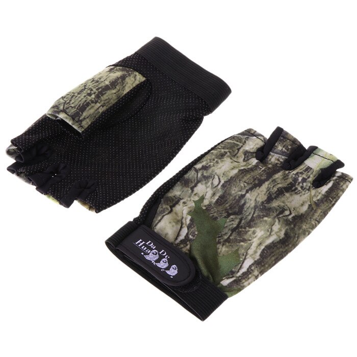 Guantes de pesca de camuflaje antideslizantes, de 5 dedos cortados, de , para deportes al aire libre, antideslizantes, N20: Default Title