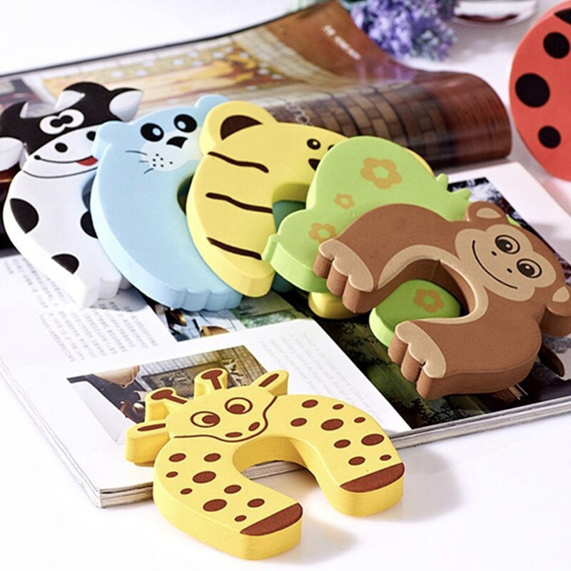 10pcs/Lot Child Kids Baby Animal Cartoon Door Jammers Stop Stopper Holder Lock Safety Guard Finger Atrq0073