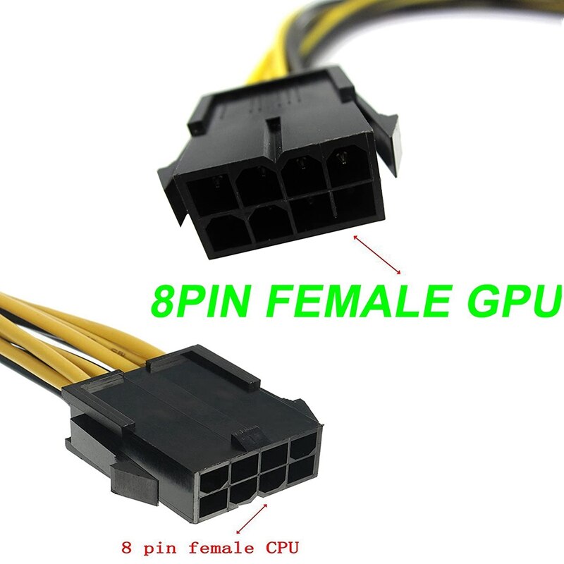 8 Pin PCI-E to 2 PCI-E 8 (6+2) Pin Power Cable, Splitter PCI Express Graphics Card Connector GPU Power Cable