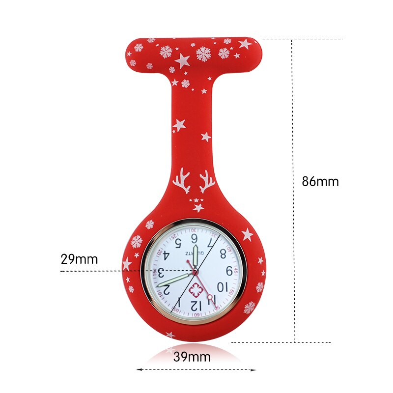 Frohe Weihnachten Krankenschwester Uhr Digital Silikon Medizinische Uhr Anhänger Quarz Brosche Arzt Uhr mit Clip