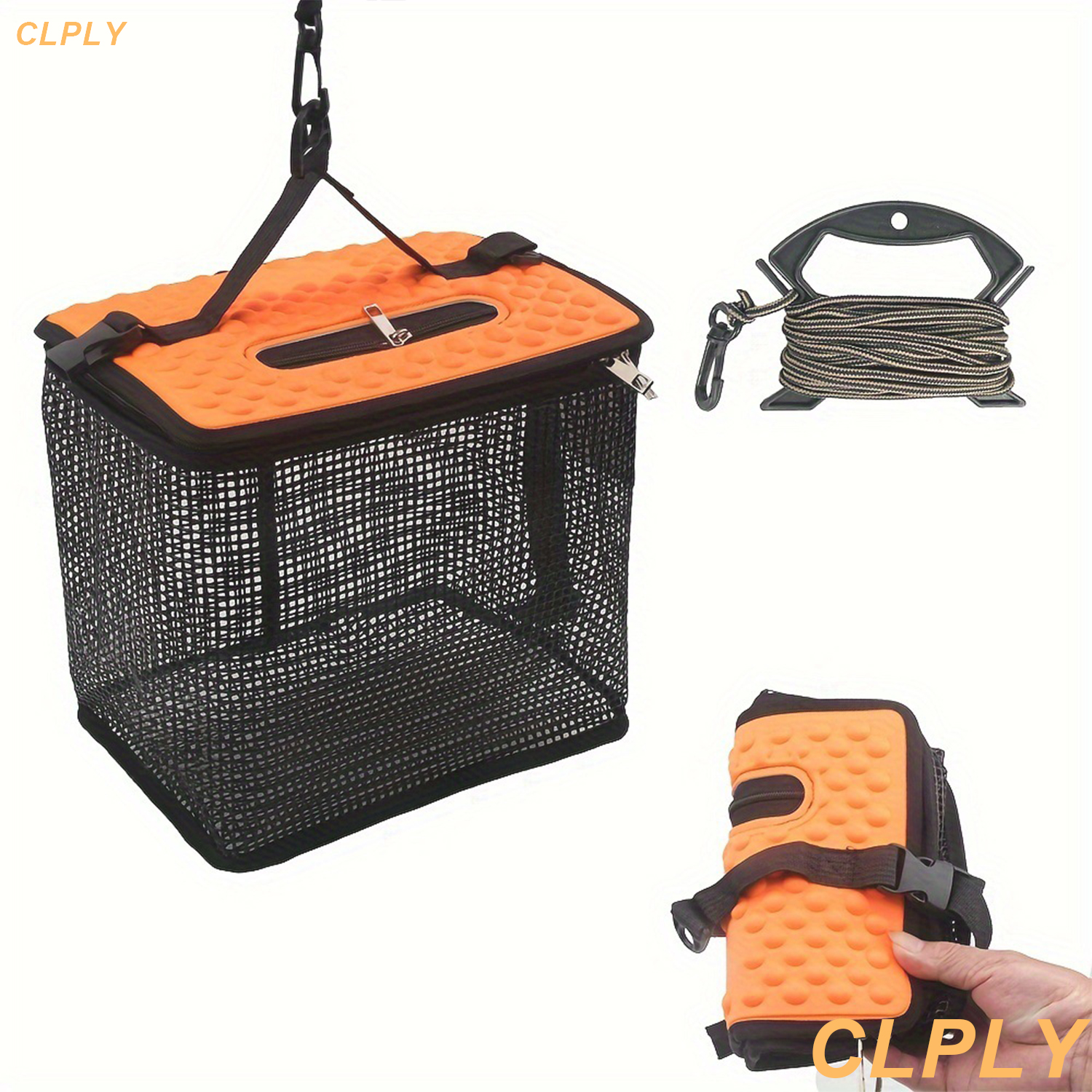 Floating Fish Basket Fish Basket for Caught Fish Foldable Fishing Holder Minnow Bucket Portable Collapsible Mesh Fishing Bait