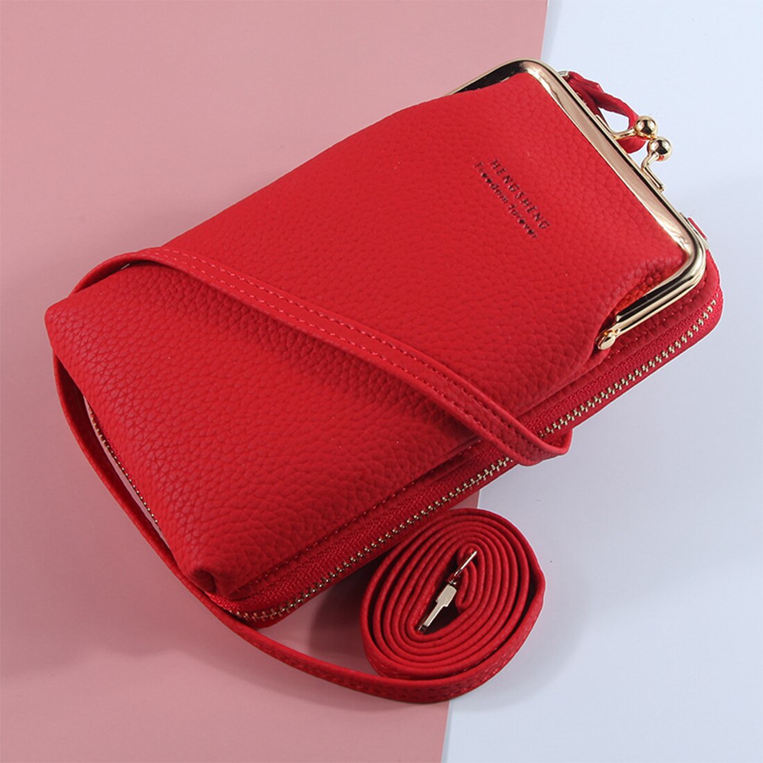 Brand Crossbody Bags Touch Screen Cell Phone Purse Bag Smartphone Wallet Metal Leather Shoulder Strap Handbag Women Bag: 7