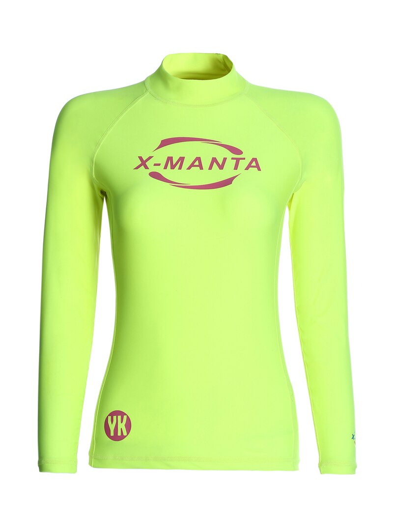 Långärmad polyester & spandex dam utslagsskydd badkläder dam slim solskydd badkläder rashguard strand dykning surf shirt