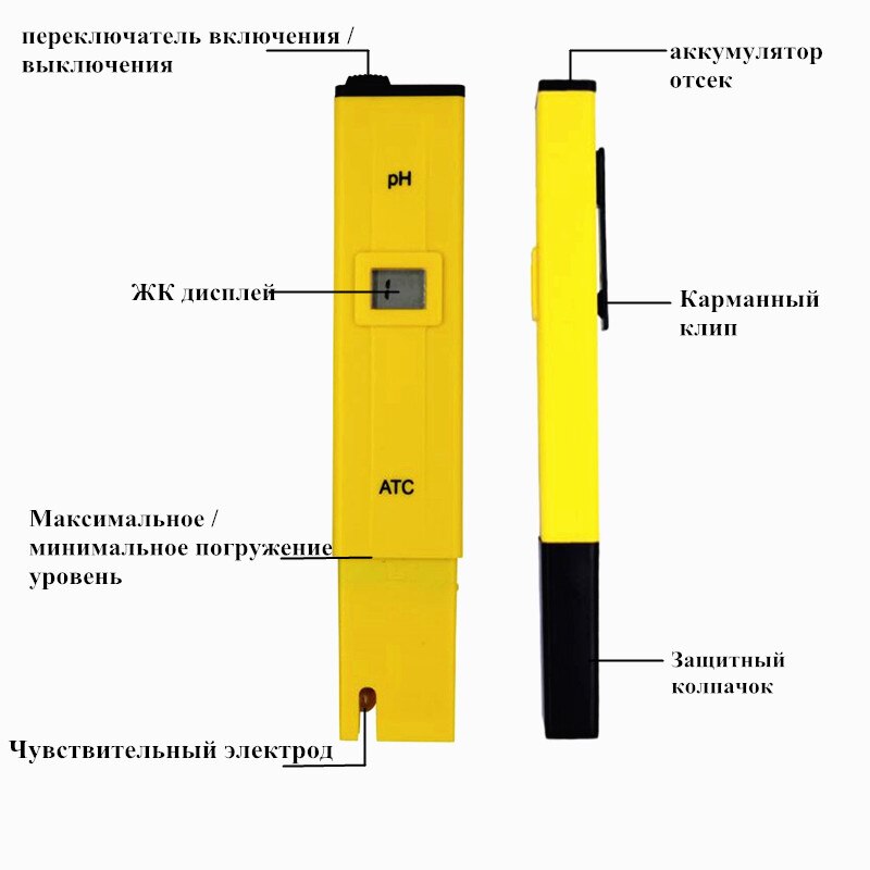 Digital PH Tester Pocket Pen PH Meter Tester Water Qualiry Measure Range 0.0-14.0PH for Drinking Water Pool Aquarium 40%off