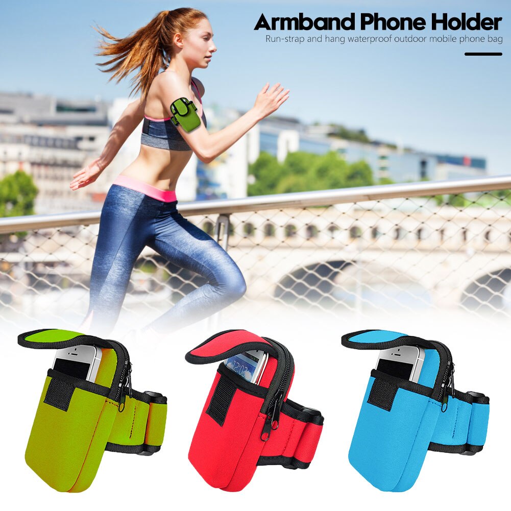 Armband Tas Voor Iphone Samsung Xiaomi Sleutel Portemonnee Kaart Opslag Pouch Bescherming Running Mobiele Telefoon Tas Houder Oortelefoon Arm Band