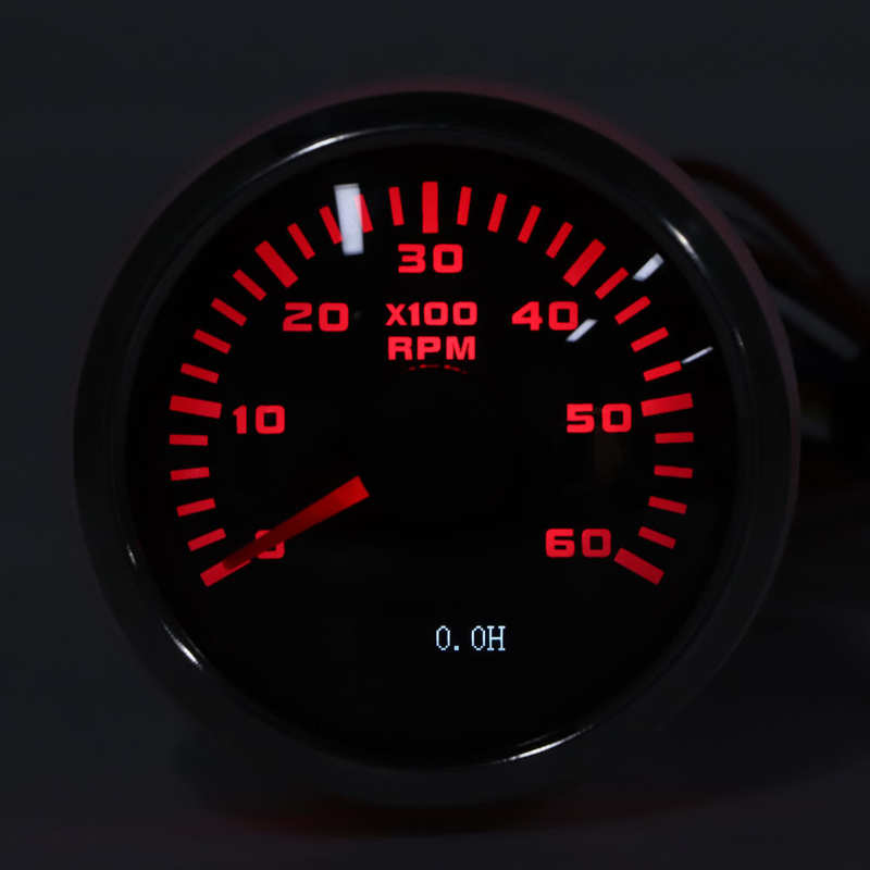 tachometer inductive auto parts 52mm/2in 6000RPM Tachometer LCD for Auto Outboard Engine Construction Machinery Motorcycle