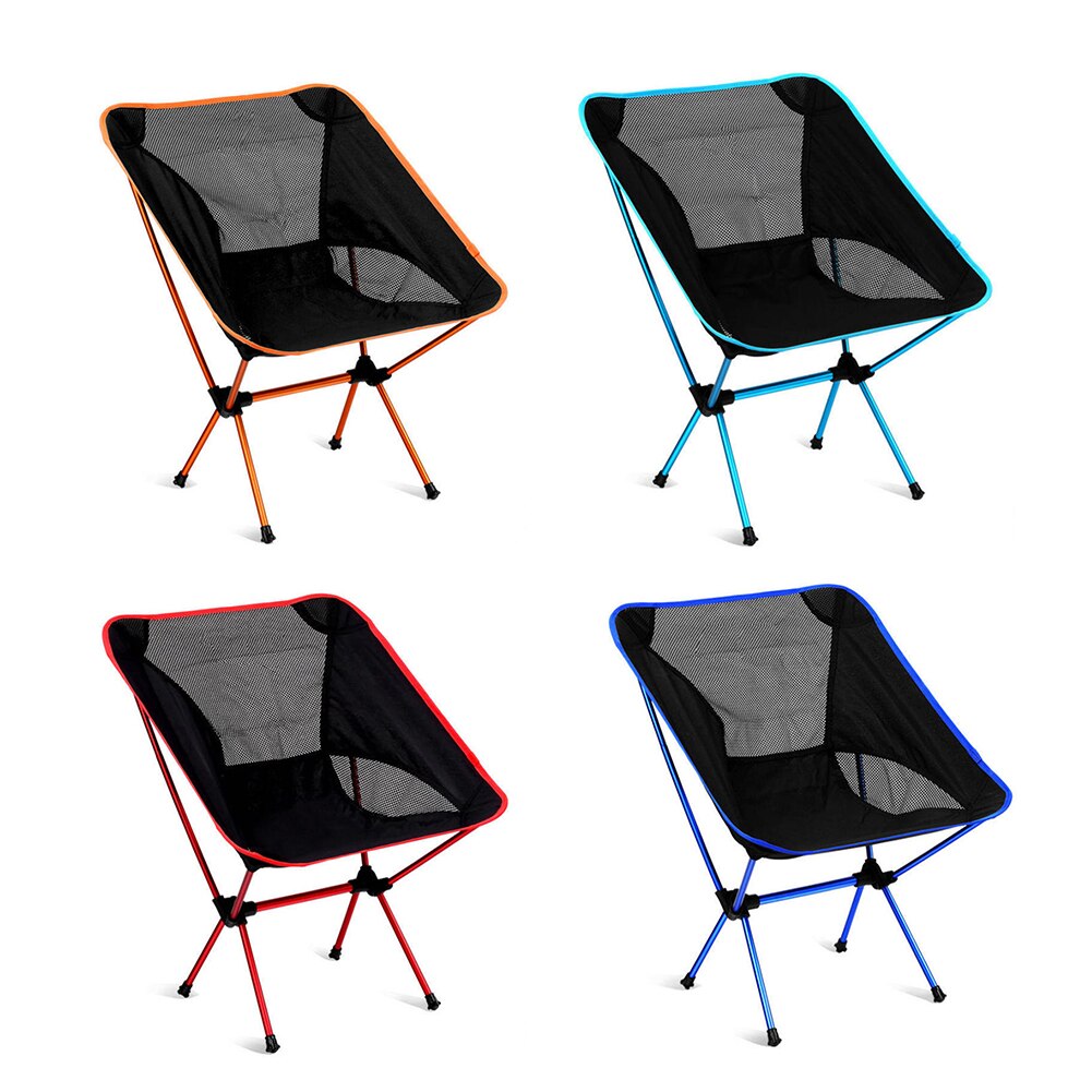 Camping folde måne stole udendørs fiskeri strande ryglæn sæde camping grill stole have ultralette kontor møbler til hjemmet