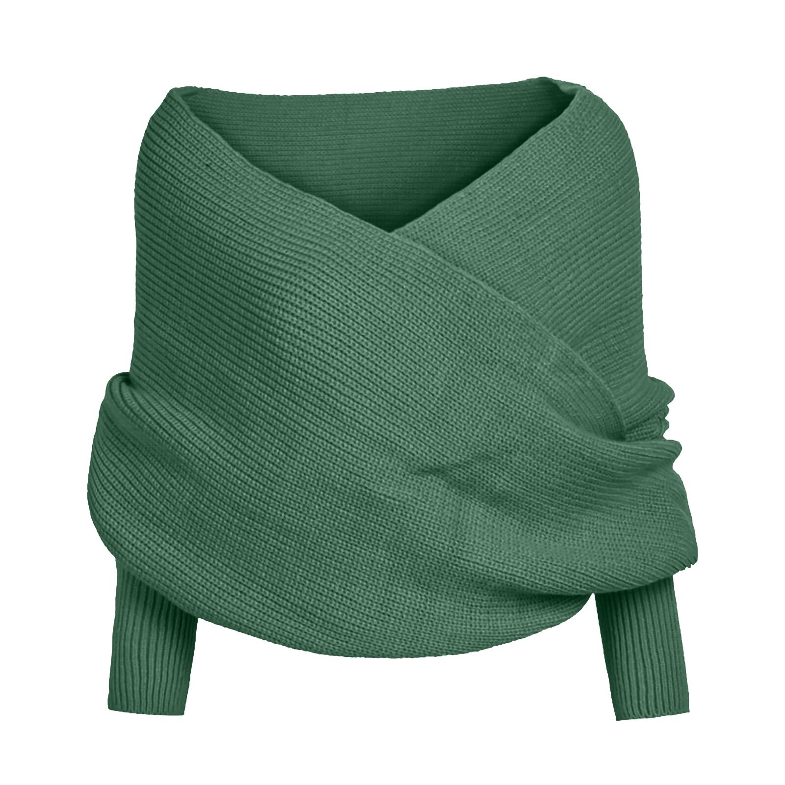 Poncho à manches chauve-souris pour femme, col bateau, écharpe, tricot doux, châle d'hiver, 40 #: GN