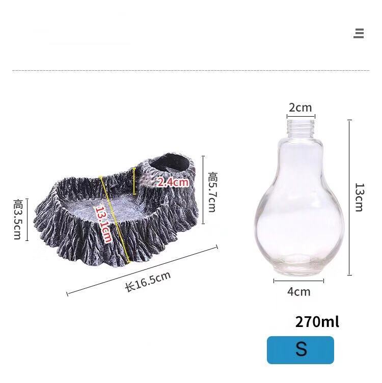 Climbing pet tortoise water basin turtle food basin reptile waterer tortoise bath tub drinking water basin tortoise lizard basin: S