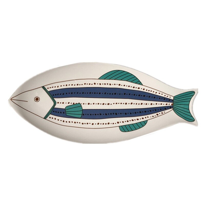 LadyCC Lovely Fish Plate Japanese Style Personality Home Northern European Wind Fish Plate Dish Dish with Fish Plate