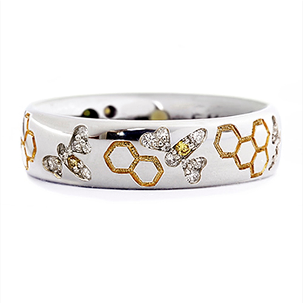 Huitan Nette Libelle Hexagon aufbringen Einfache Frauen Ring Hochzeit Party Liebe Romantische Schmuck reich-farbige Einzigartige Finger Ring: 10