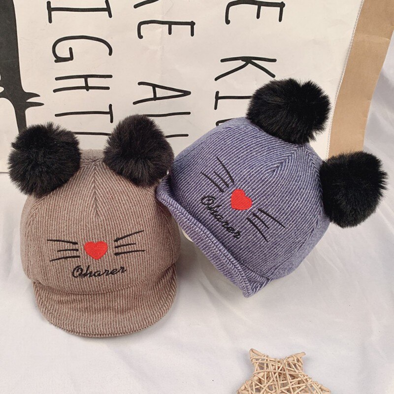 Baby Cap Toddler Kids Baby Girl Boy Cartoon Letter Embroidery Pattern Visor Baseball Cap Hip Hop Caps