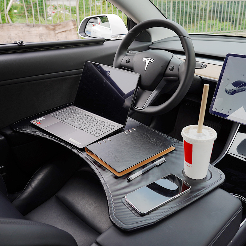 Car Trestle Table For Tesla Model 3 S X Y Folding Meal Table Computer Desk Steering Wheel Tray Worktable Plate Portable Interios